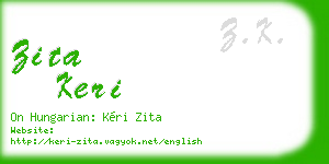 zita keri business card