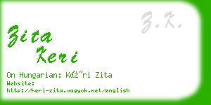 zita keri business card